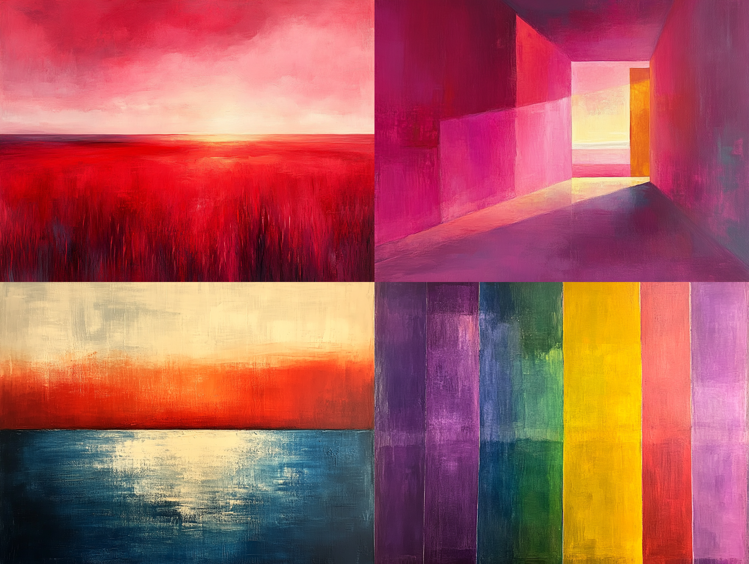 An Abstract Piece Inspired By Mark Rothko, Large Color Fields, Soft Transitions, Emotional Depth - Midjourney Prompt